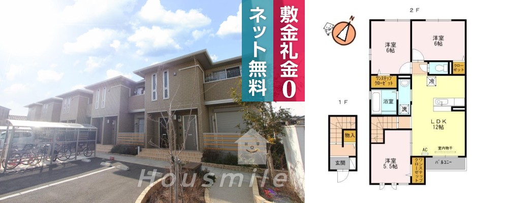 アリウムガーデン 201の外観と間取り図