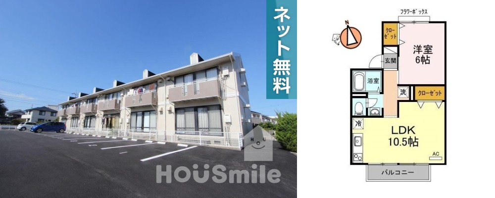 セジュール笹川 205の外観と間取り図