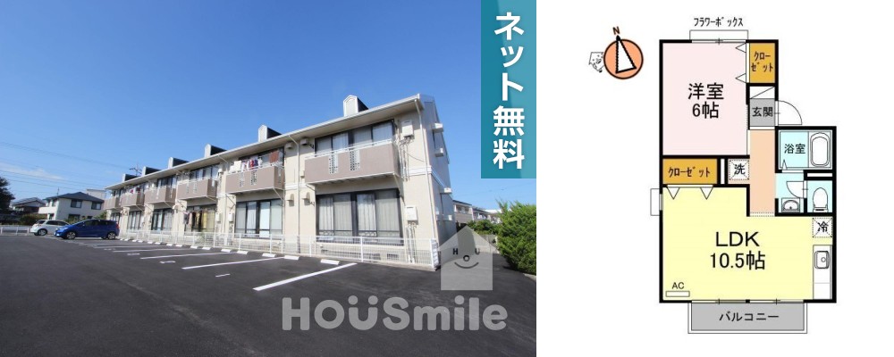 セジュール笹川 206の外観と間取り図