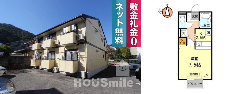 セジュールMIYA 102の外観と間取り図