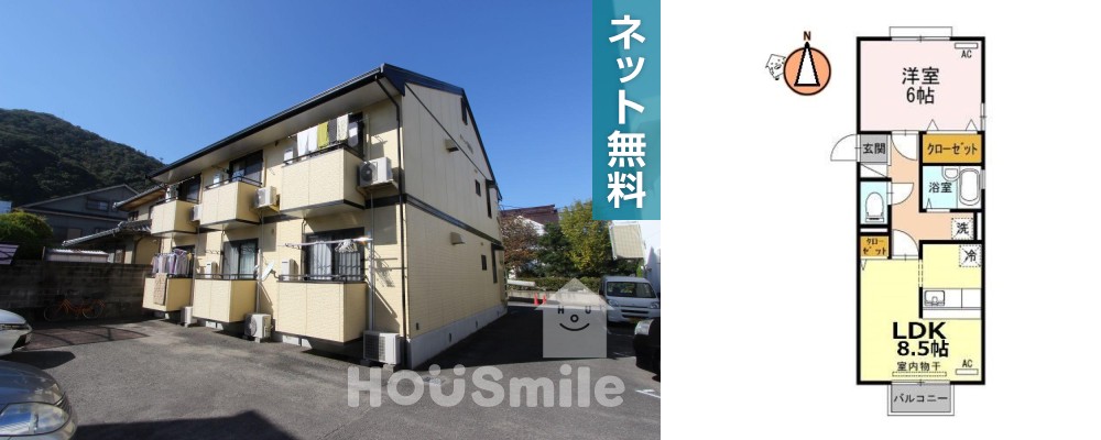 セジュールMIYA 201の外観と間取り図