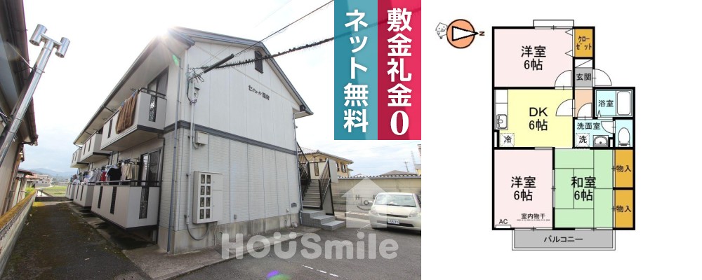 セジュール国府 101の外観と間取り図