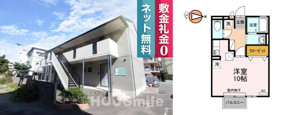 サンクレール沙羅 102の外観と間取り図