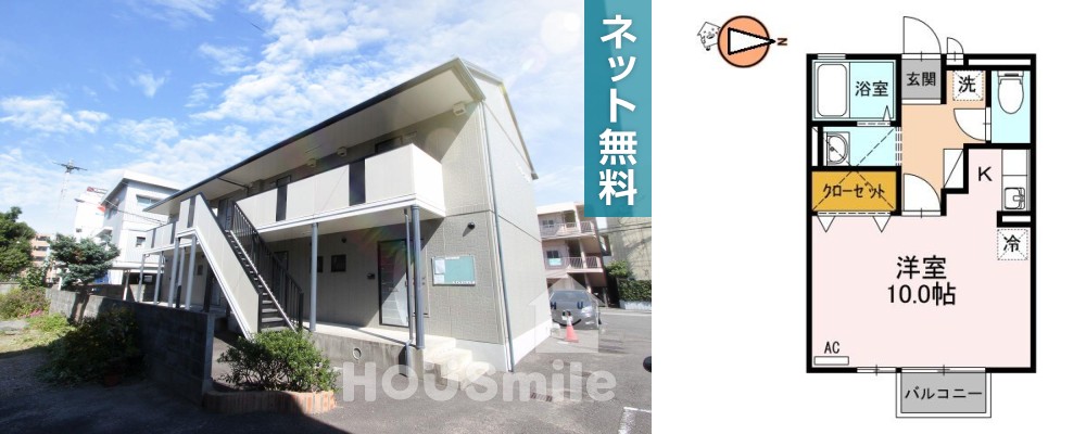 サンクレール沙羅 201の外観と間取り図