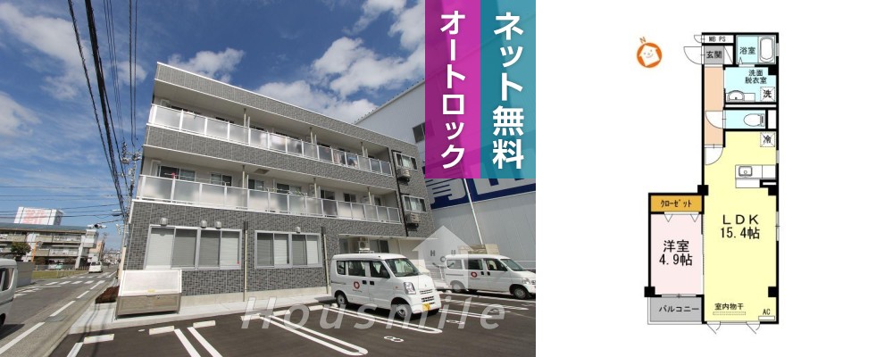 コンフォーティア沖浜 301の外観と間取り図