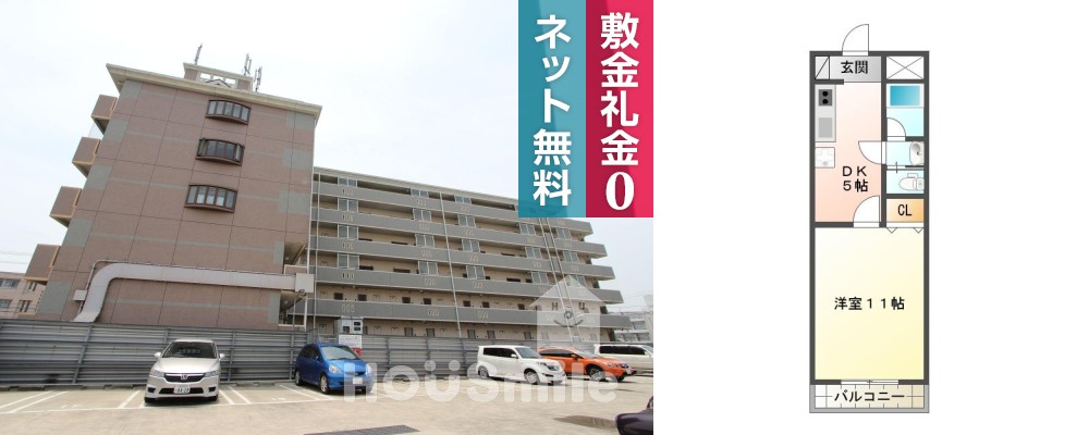 中常三島町 マンション 1DK 206の外観と間取り図