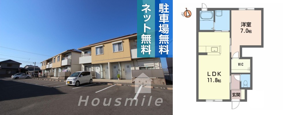 シャーメゾン南沖洲A A101の外観と間取り図