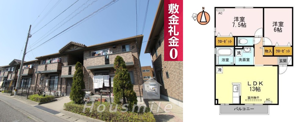 シャトーショコラ E201の外観と間取り図