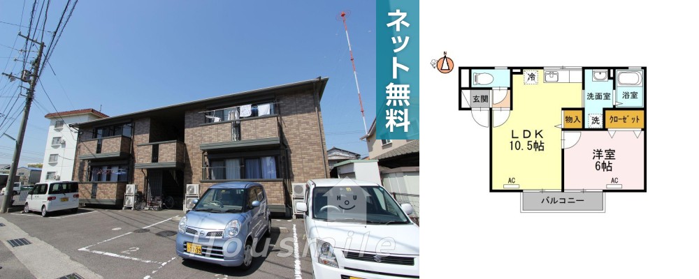 ルミエール東張 202の外観と間取り図