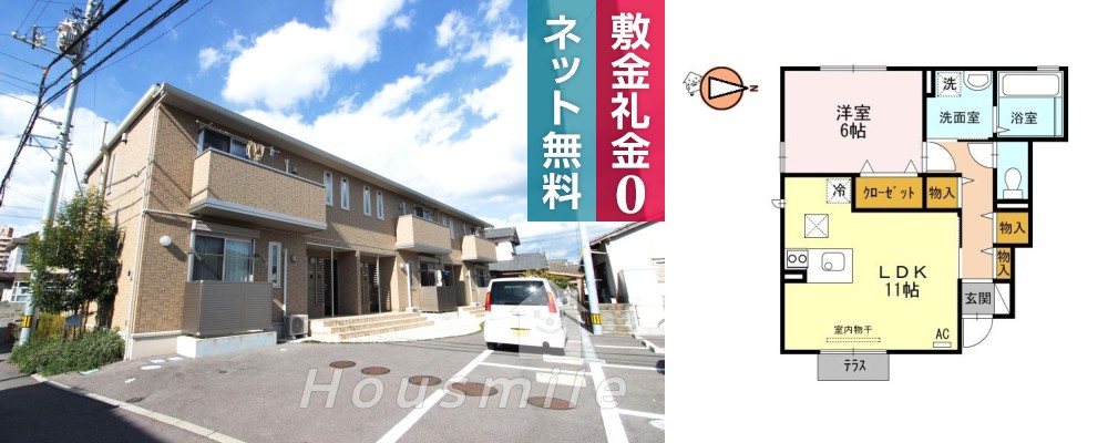 北浜ウィル 101の外観と間取り図
