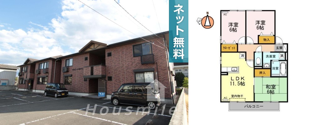 パルコ・シャルマン B202の外観と間取り図