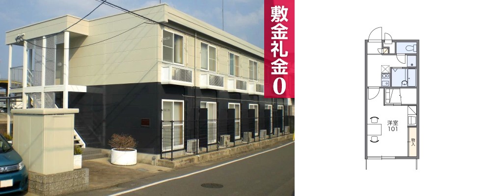 レオパレスリバーサイドタイラ 201の外観と間取り図