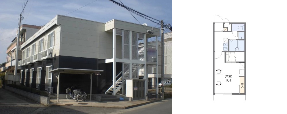 レオパレスユーカリ 102の外観と間取り図