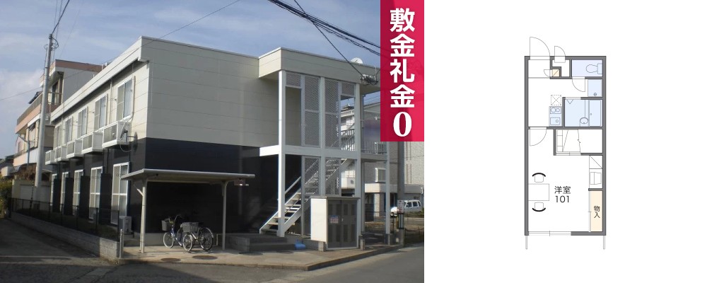レオパレスユーカリ 205の外観と間取り図