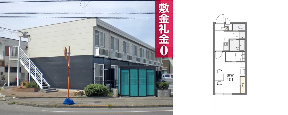 レオパレスプレミール鳴門 204の外観と間取り図