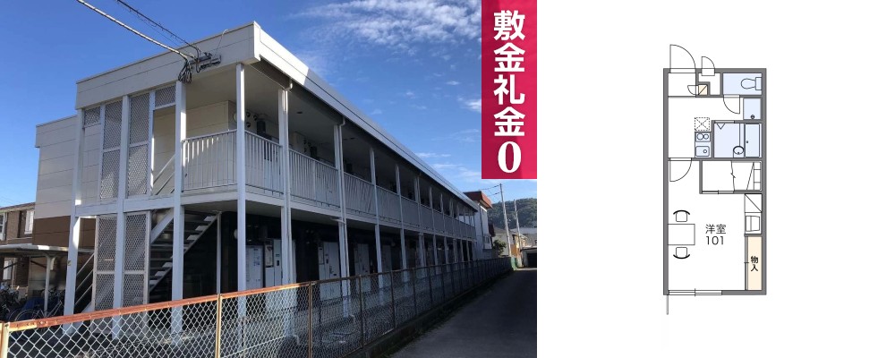 レオパレス眉山南 204の外観と間取り図