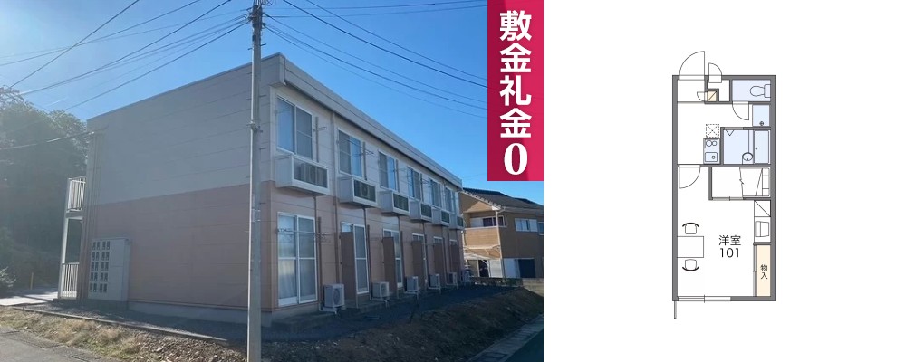 レオパレスグランシャリオ 202の外観と間取り図