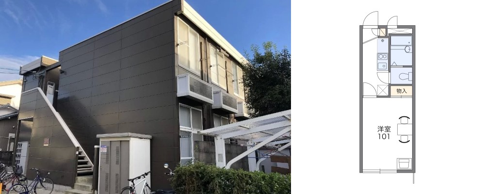 レオパレス和 105の外観と間取り図