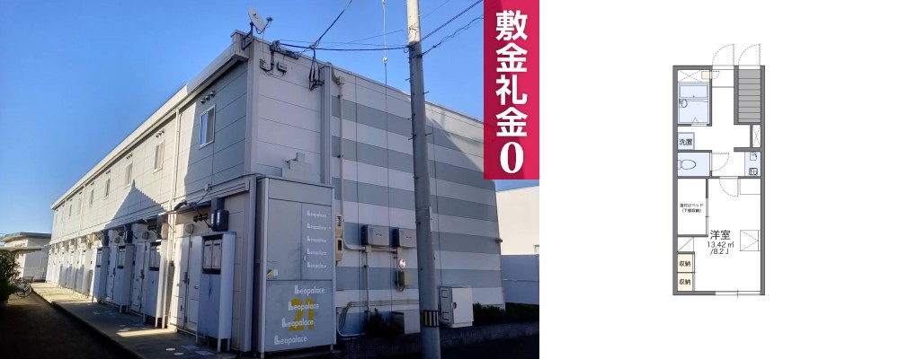 レオパレスこんどう 105の外観と間取り図