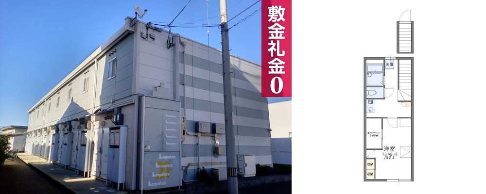 レオパレスこんどう 201の外観と間取り図