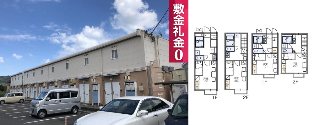 レオパレスカネイ 107の外観と間取り図