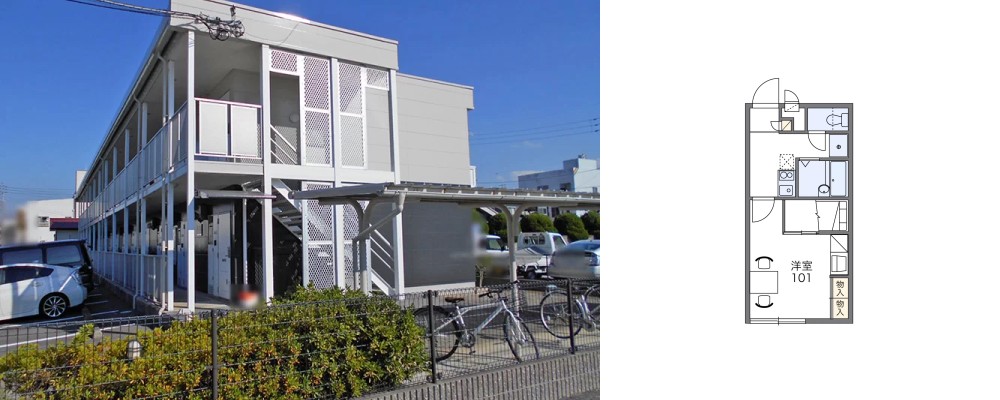 レオパレスSAITA 205の外観と間取り図