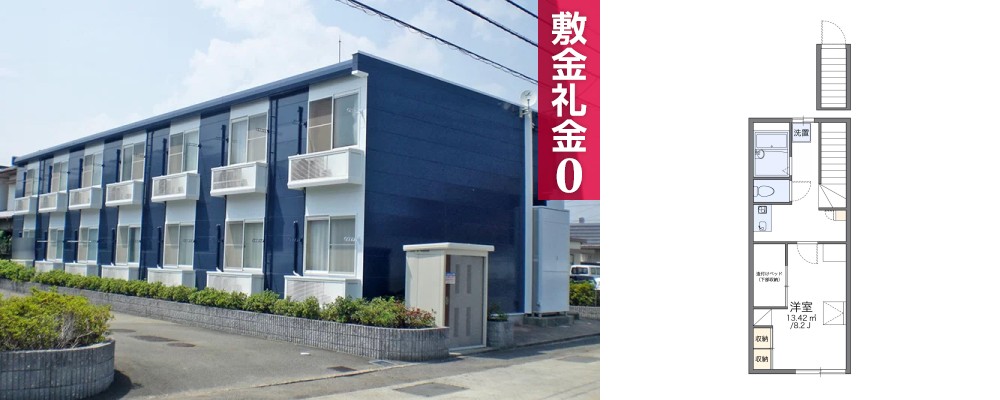 レオパレスめごばり 203の外観と間取り図