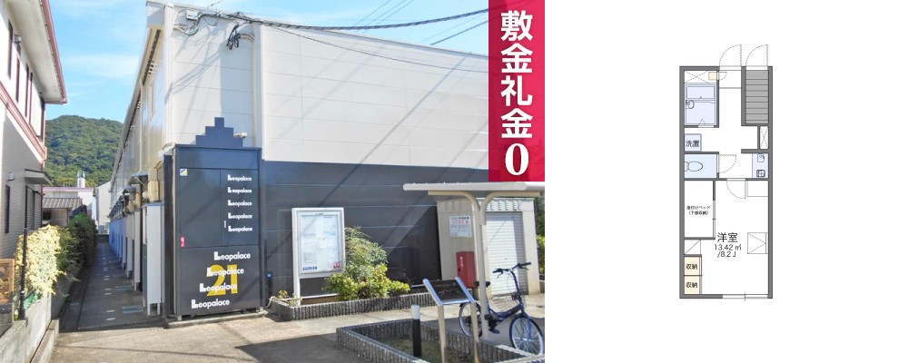 レオパレスエスポワール佐古 104の外観と間取り図