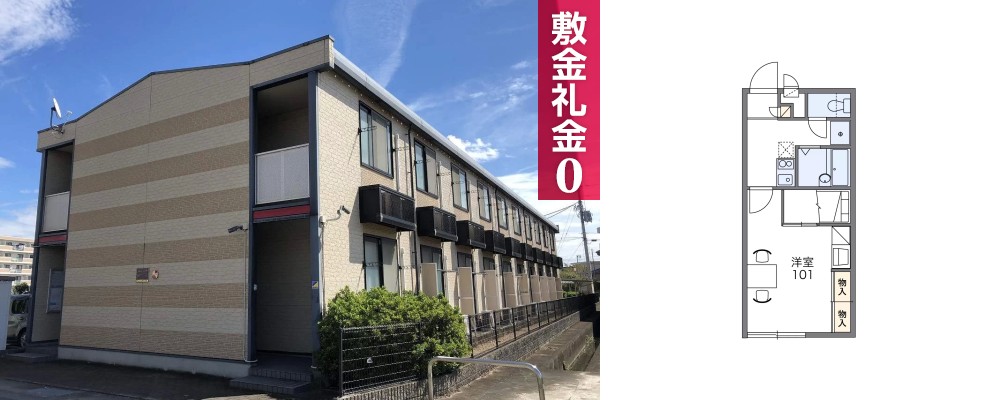 レオパレス南の風 I 207の外観と間取り図