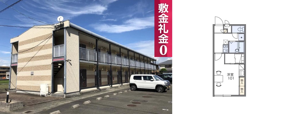 レオパレス南島田 211の外観と間取り図