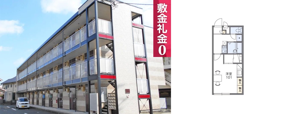 レオパレス南の風 II 204の外観と間取り図