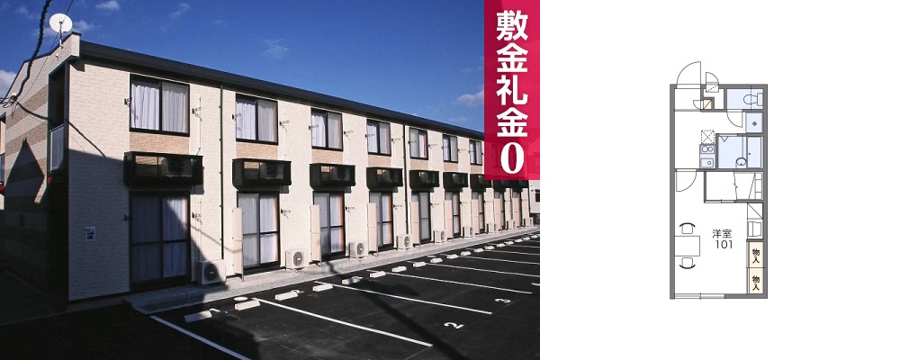 レオパレスアムール鯛浜 211の外観と間取り図