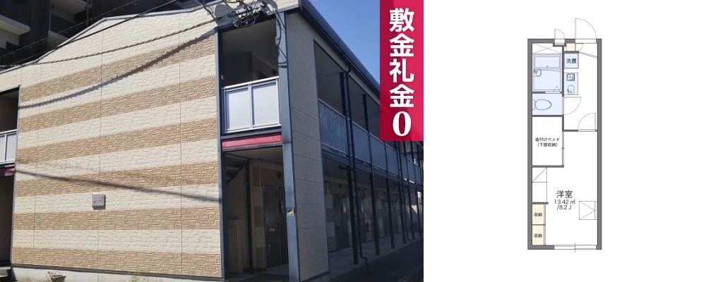 レオパレス三ツ合橋II 101の外観と間取り図