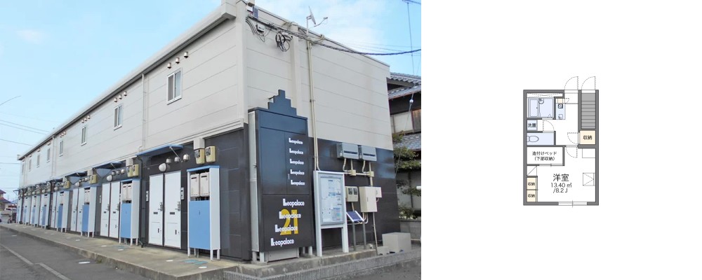 レオパレスゆめ 103の外観と間取り図