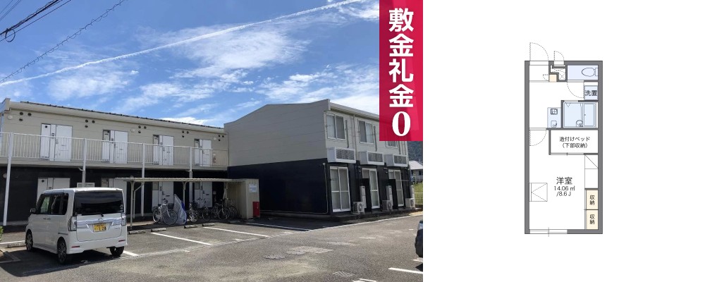 レオパレスひまわり 204の外観と間取り図