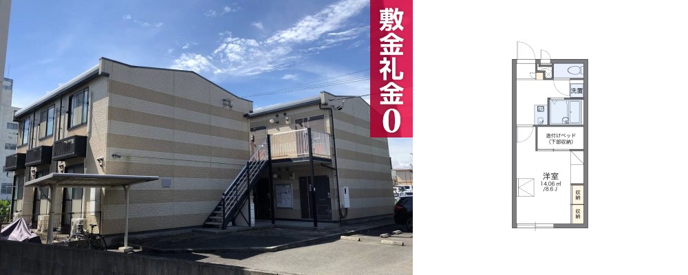レオパレス菖蒲 202の外観と間取り図