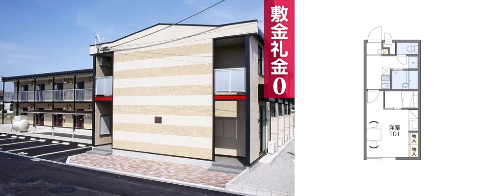 レオパレスペイサージュ北島 207の外観と間取り図