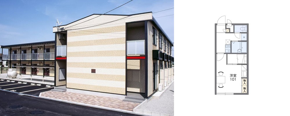 レオパレスペイサージュ北島 209の外観と間取り図