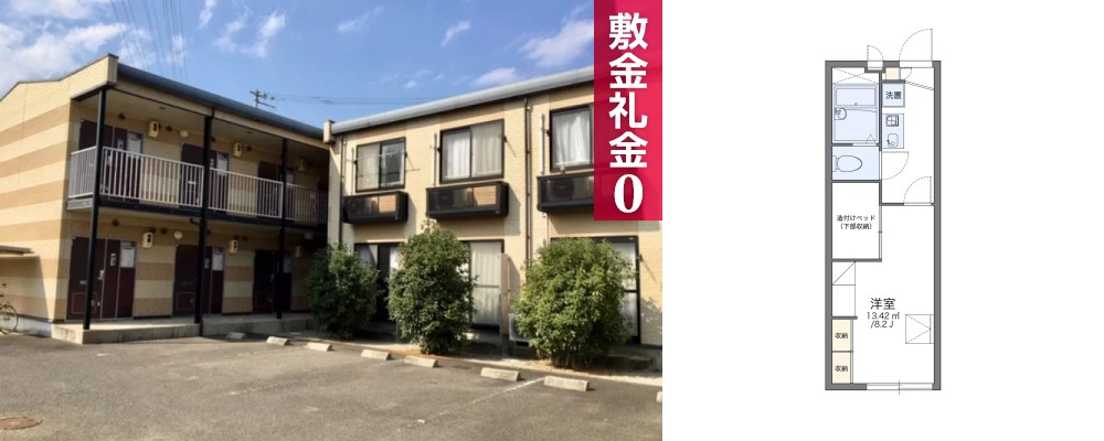 レオパレスウッズ春日 209の外観と間取り図
