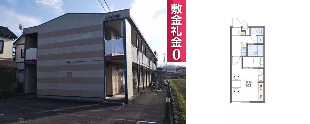 レオパレスシティー パル 209の外観と間取り図