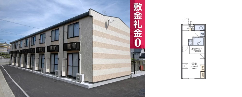 レオパレス桐ノ水 207の外観と間取り図