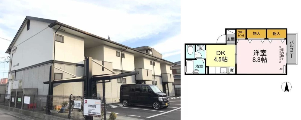 セジュール長尾 105の外観と間取り図
