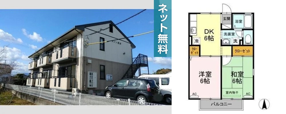 メゾン西林 201の外観と間取り図