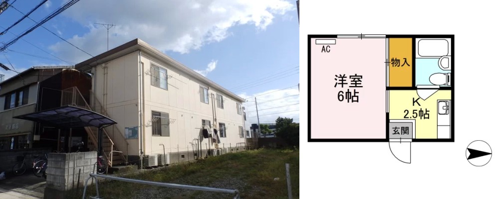 福島ハイツ 205の外観と間取り図