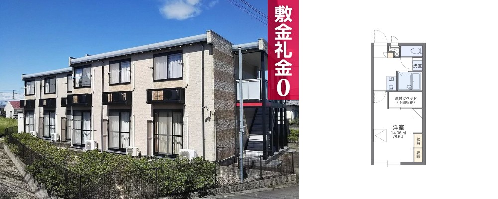 レオパレスラージ グルーブ I 101の外観と間取り図