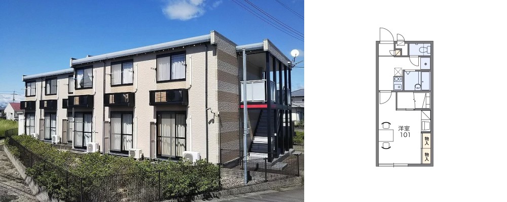 レオパレスラージ グルーブ I 201の外観と間取り図
