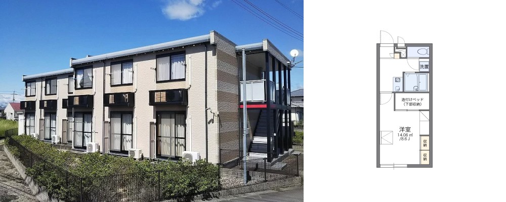 レオパレスラージ グルーブ I 204の外観と間取り図