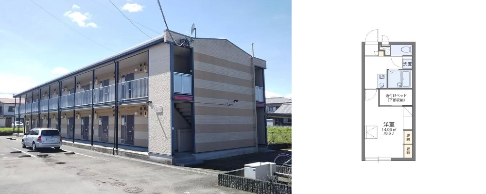 レオパレスラージ グルーブ II 201の外観と間取り図