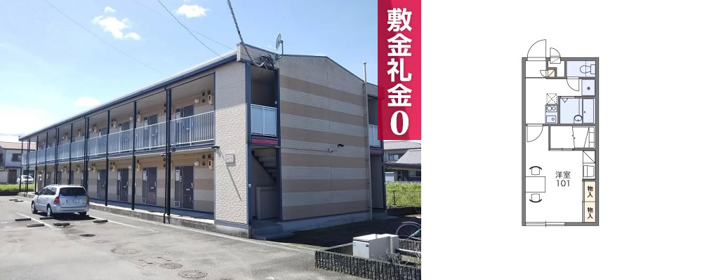 レオパレスラージ グルーブ II 203の外観と間取り図
