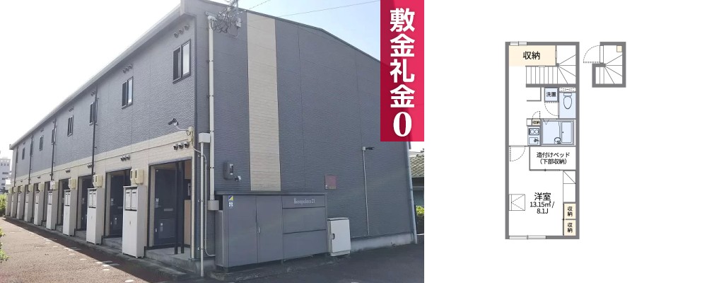 レオパレスWESTGATTER 208の外観と間取り図